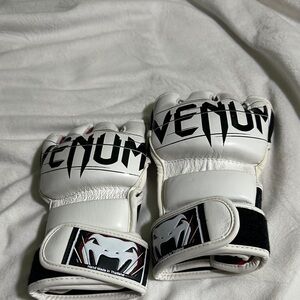 Venum White MMA Gloves